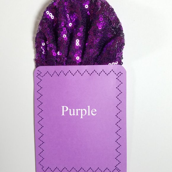 Men's Sequin Pre-Folded Pocket Square Insert - Purple - Picture 3 of 4